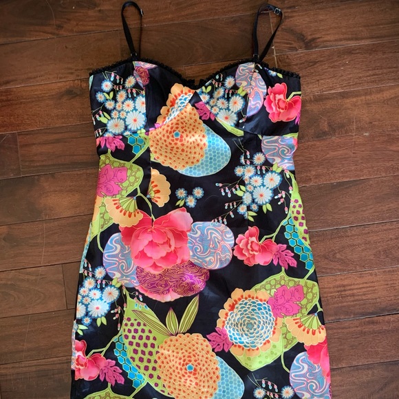 Floral satin dress - Picture 1 of 5